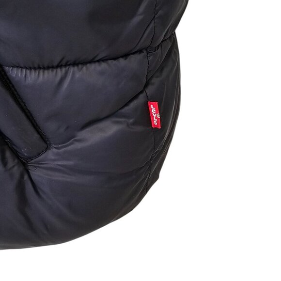 Levi's Womens Faux Shearling Lined Nylon Puffer Jacket, Black, Zip Up, Size S - Picture 9 of 9